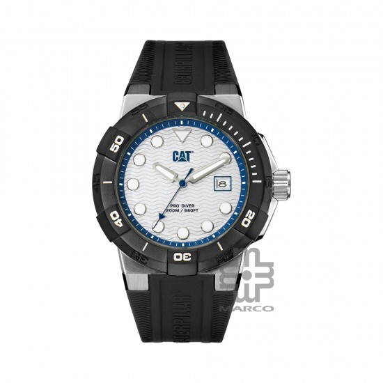 CAT SHOCK DIVER SI-141-21-222 Black Silicone Band Analog Watch | 20 ATM | 45MM | 2Y Warranty