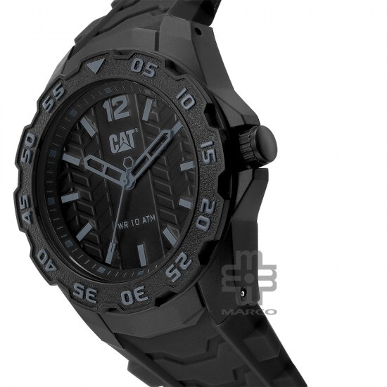 Caterpillar MOTION TB-111-21-131 | Black Grey | Rubber Strap | 44MM | 2Y Warranty