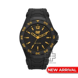 Caterpillar MOTION TB-111-21-137 | Black Yellow | Rubber Strap | 44MM | 2Y Warranty