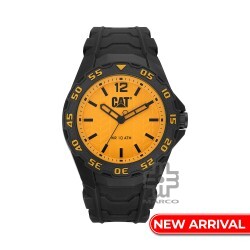 Caterpillar MOTION TB-111-21-731 | Yellow Black | Rubber Strap | 44MM | 2Y Warranty