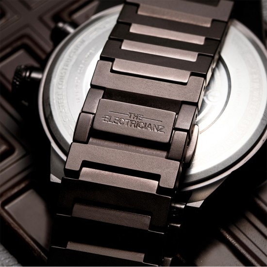 [Pre-Order] The Electricianz BROWN Z 45mm ZZ-A4C/01-MSC Brown Metal Band Men Watch