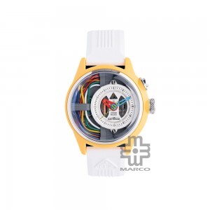 [Pre-Order] The Electricianz CABLE Z 42mm ZZ-A1A/04-CRW White Rubber Band Men Watch