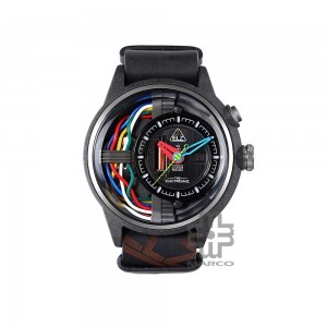 [Pre-Order] The Electricianz CARBON Z 45mm ZZ-A1A/03-NLD Black Leather Band Men Watch