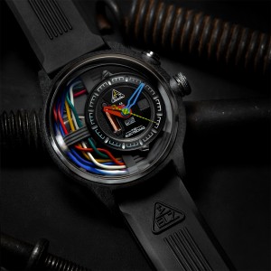 [Pre-Order] The Electricianz CARBON Z 45mm ZZ-A1A/03-CRD Black Rubber Band Men Watch