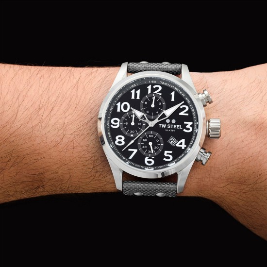TW Steel VS14-48MM Dark Grey Textile Band Men Watch TW Steel VS14-48MM Dark Grey Textile Band Men Watch