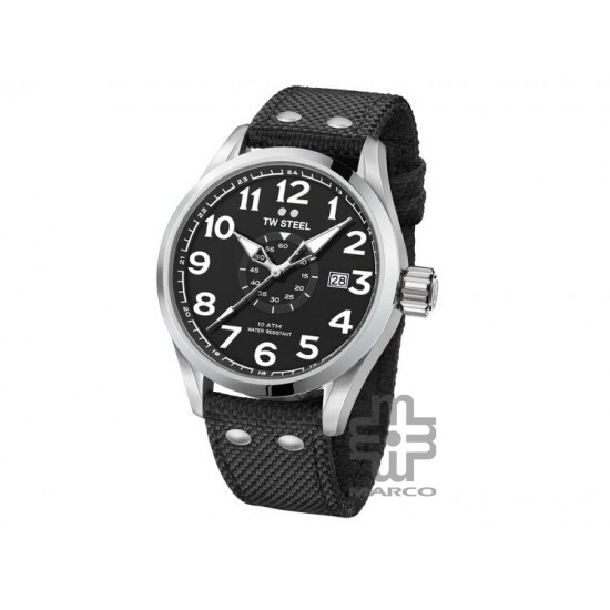 TW Steel VS2-48MM Black Textile Band Men Watch