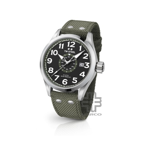 TW Steel VS21-45MM Army Green Textile Band Men Watch