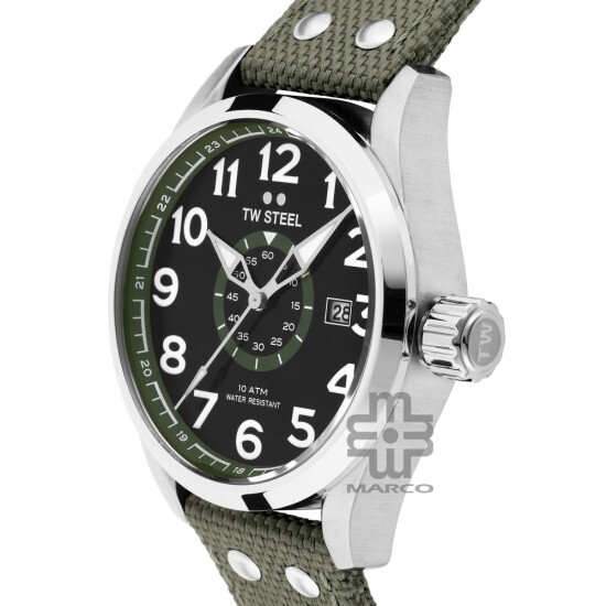 TW Steel VS21-45MM Army Green Textile Band Men Watch
