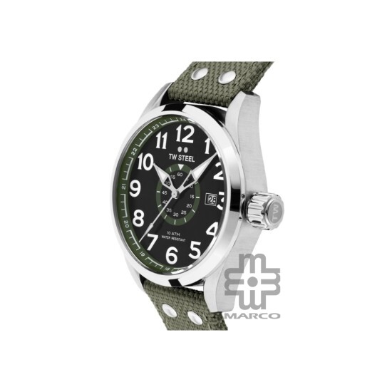 TW Steel VS22-48MM Green Textile Band Men Watch