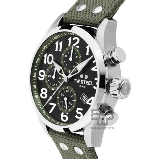 TW Steel VS24-48MM Army Green Textile Band Men Watch