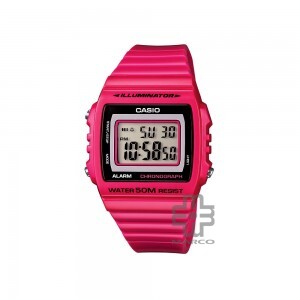 Casio General W-215H-4AV Pink Resin Band Unisex Youth Watch