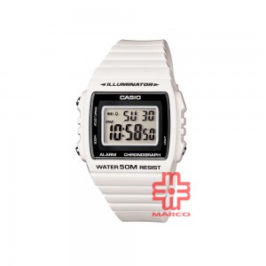 Casio General W-215H-7A White Resin Band Unisex Youth Watch