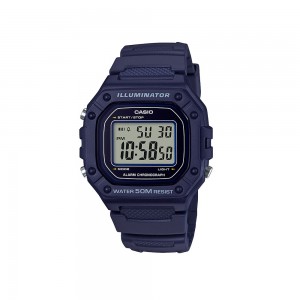 Casio General W-218H-2A Navy Blue Resin Band Youth Men Watch
