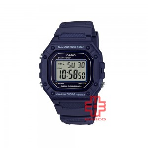 Casio General W-218H-2A Navy Blue Resin Band Youth Men Watch