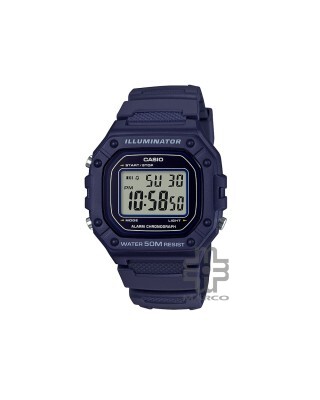Casio General W-218H-2AV Navy Blue Resin Band Youth Men Watch