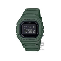 Casio General W-218H-3BV Green Resin Band Men Watch
