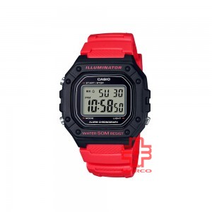 Casio General W-218H-4B Red Resin Band Youth Men Watch
