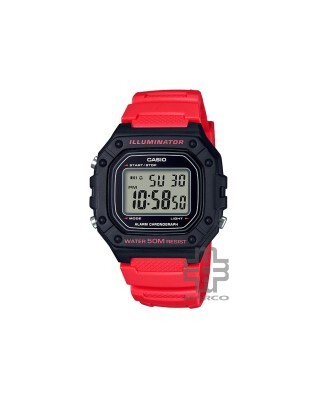 Casio General W-218H-4BV Red Resin Band Youth Men Watch