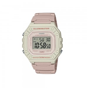 Casio General W-218HC-4A2V Dusty Pink Resin Band Men Youth Watch