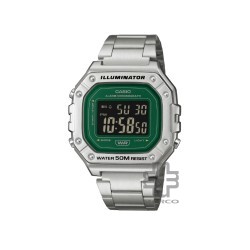 Casio General W-218HD-3AV Silver Stainless Steel Band Men Watch