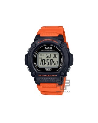 Casio General W-219H-4AV Orange Resin Band Men Youth Watch