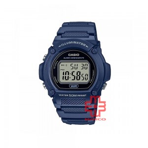 Casio General W-219H-2A Navy Blue Resin Band Men Youth Watch