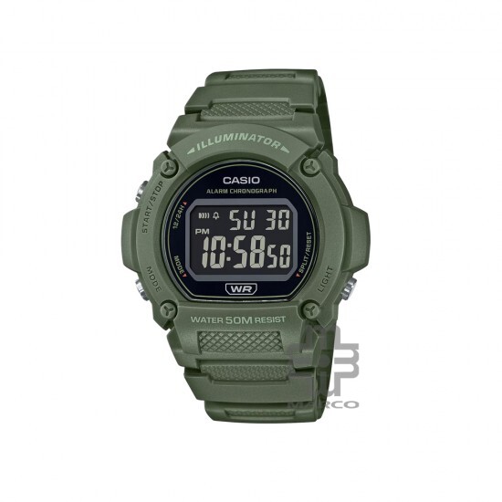 Casio General W-219HC-3BV Green Resin Band Men Watch Casio General W-219HC-3BV Green Resin Band Men Watch