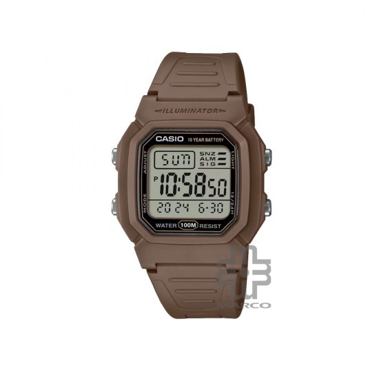 Casio General W-800H-5AV Digital Brown Resin Band Men Watch