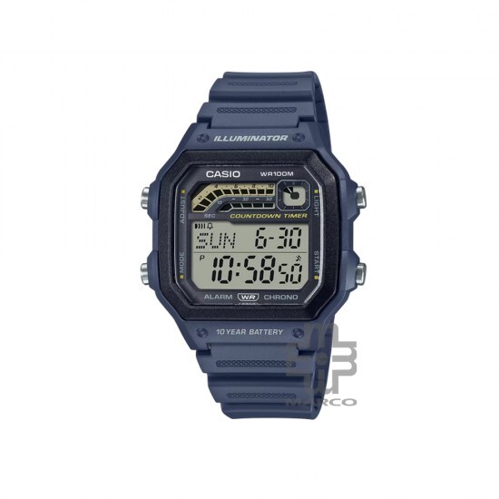 Casio General WS-1600H-2AV Blue Resin Band Men Watch Casio General WS-1600H-2AV Blue Resin Band Men Watch
