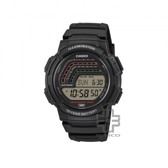 Casio General WS-1800-1AV Black Resin Band Men Watch