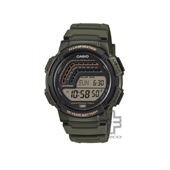 Casio General WS-1800-3AV Green Resin Band Men Watch