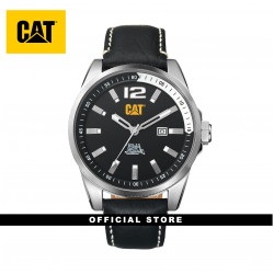 CAT OSLO WT-141-34-131 BLACK LEATHER STRAP MEN WATCH